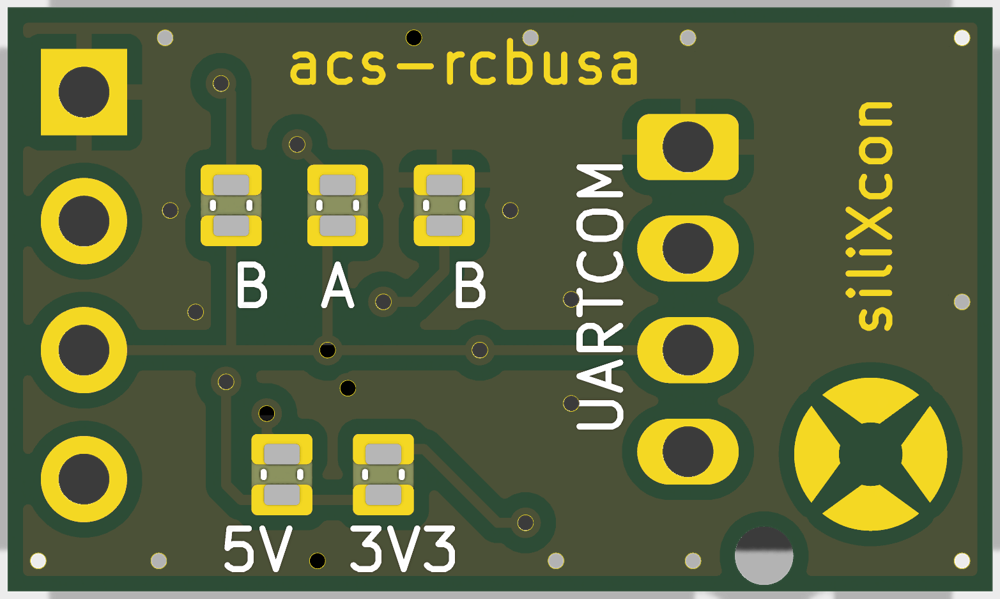 acs-rcbus, bottom side: the solder jumpers