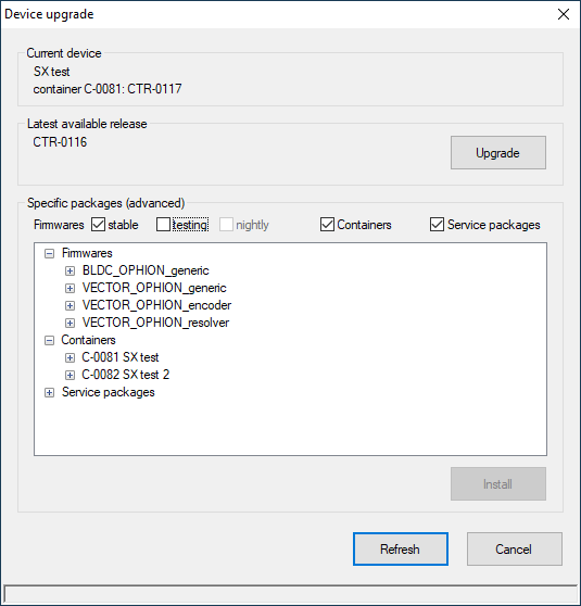 launchpad device upgrade with container and service package